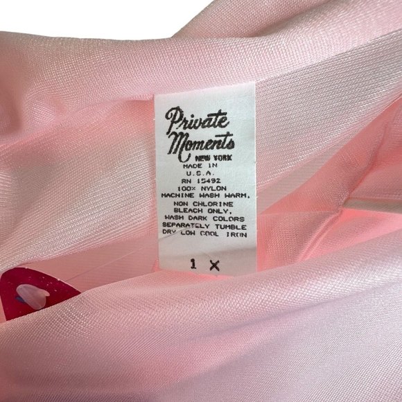 New Womens Private Moments Pink Pajama Set Size 1XL Plus Size Nylon Button Front - Picture 6 of 8